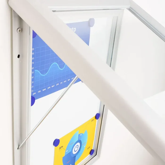 Bacheca da Esterno con Apertura a Ribalta 58,5x76x4,7 cm in Alluminio con Led Silver Online - immagine 2