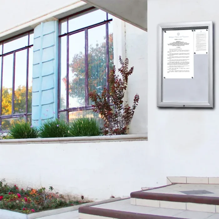 Bacheca da Esterno con Apertura a Ribalta 58,5x76x4,7 cm in Alluminio Grigio Chiaro - immagine 3