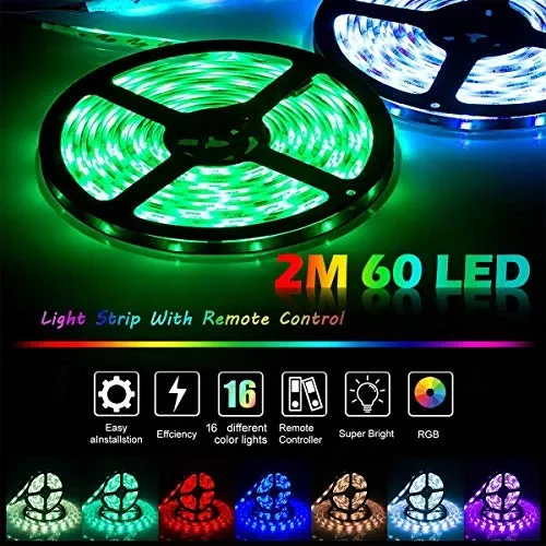 BACKTURE Striscia LED Multicolore, 2M 60 RGB 5050 TV LED… - immagine 3