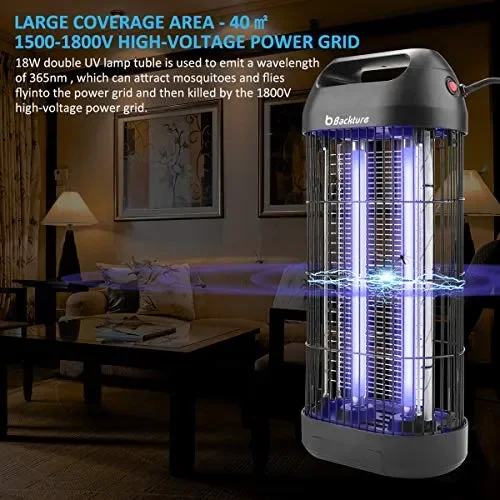 BACKTURE Zanzariera Elettrica, 18W UV Lampada Antizanzare con Cassetto 18w Fornitura - immagine 2