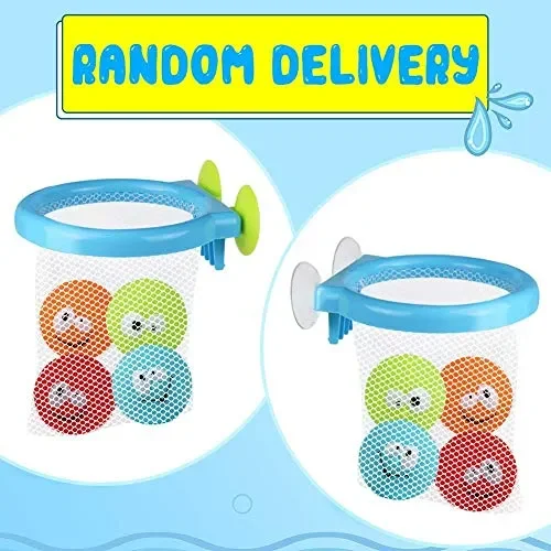 Bagno Giocattolo Galleggiante Organizer Giochi Canestro da Basket con 4… - immagine 2