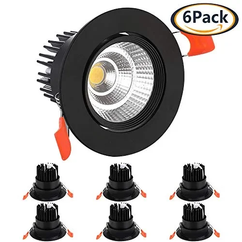 BAGZY Set da 6 Faretti LED Incasso per Cartongesso Rotondo Luci Nero Fornitura