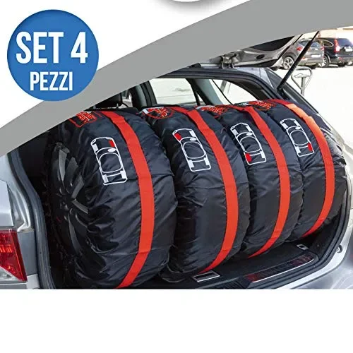 BAKAJI Set 4pz Borsa Custodia Protezione Pneumatici Auto Cover Storage per… Fornitura - immagine 2