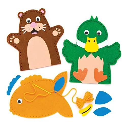 Baker Ross Kit da cucito per burattini con animali dello stagno (confezione…