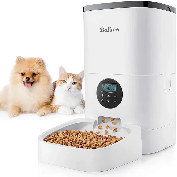 Balimo Duke 6L Distributore Automatico di Cibo per Gatti per Cani,Con Timer Programmabile, Display LCD e Registrazione Vocale, Fino a 4 Pasti al Giorno