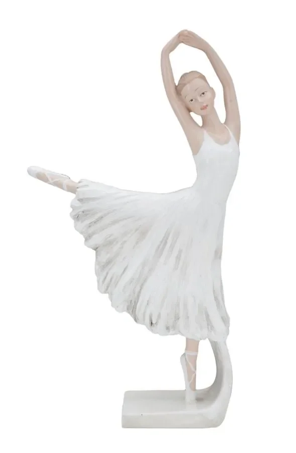 Ballerina Dicy 14×4,5×24 cm in Resina Bianco