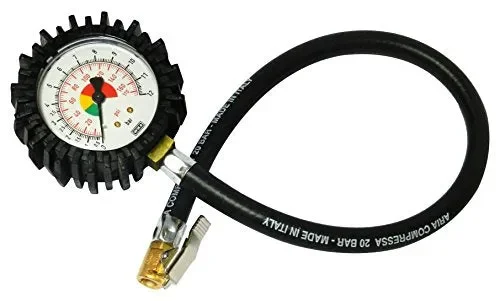 Bamax BX106FM Manometro Provapressione Pneumatici Semiprofessionale, Nero