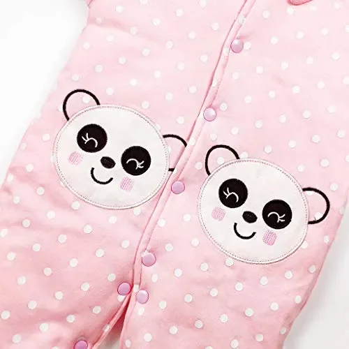 Bambino Ragazze Pagliaccetto con Cappuccio Scarpe Tute da neve Jumpsuit Inverno Caldo Tutine Set, Panda 0-3 Mesi - immagine 2