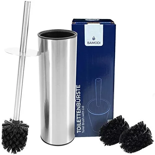 Bamodi scopino per WC con Porta – Scopettino Bagno in Acciaio Grigio