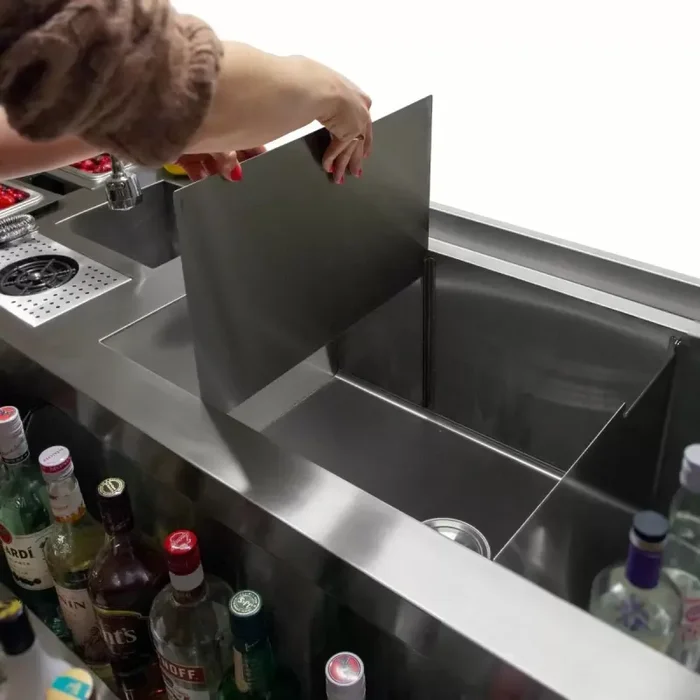 Bancone Postazione da Barman Doppia 84,2×197,2×78 cm in Acciaio - immagine 3