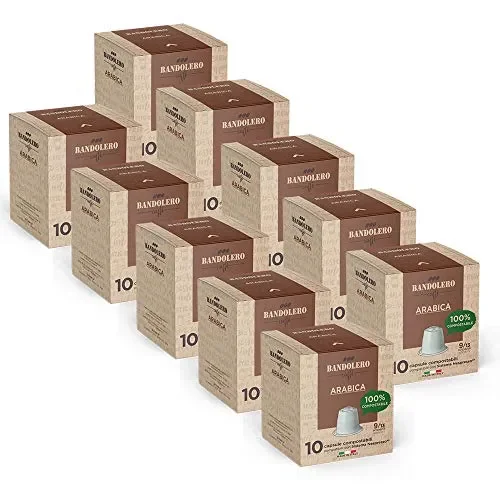 BANDOLERO 100 capsule compostabili Nespresso, caffè Arabica, cialde…
