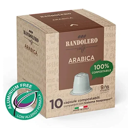 BANDOLERO 100 capsule compostabili Nespresso, caffè Arabica, cialde… - immagine 2