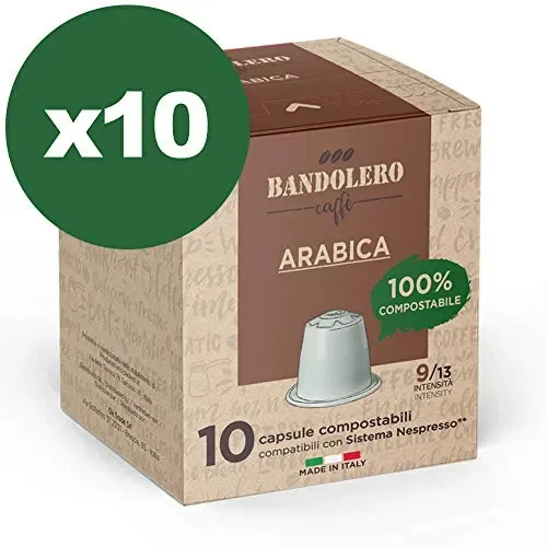 BANDOLERO 100 capsule compostabili Nespresso, caffè Arabica, cialde… - immagine 3