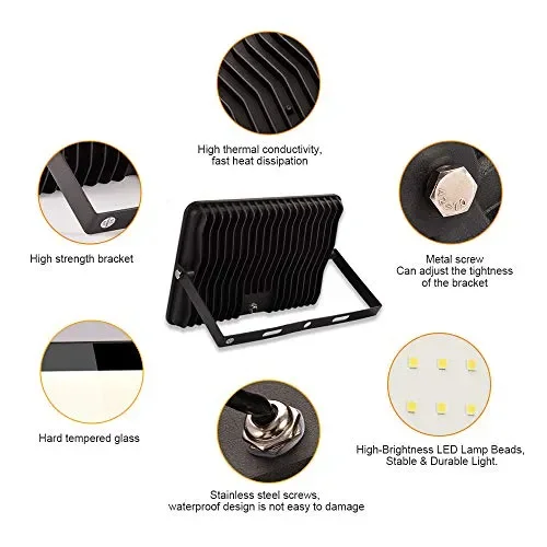 bapro Faretto 20W Fari LED per Esterno 6000K Luce Bianca 20W, - immagine 2