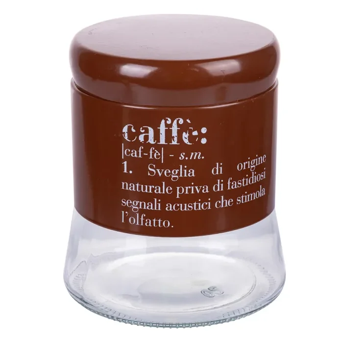 Barattolo Caffè 700 ml in Vetro e Metallo VdE Tivoli 1996 Rosso Vendita calda