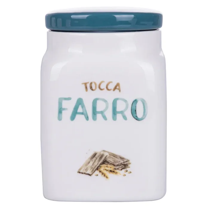 Barattolo Farro 9,5×9,5×14,5 cm in New Bone China VdE Tivoli 1996 Le Travisate Bianco