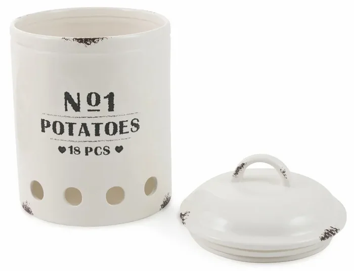 Barattolo Portapatate in Ceramica Villa d’Este Home Tivoli Bianco Vendita calda online - immagine 2