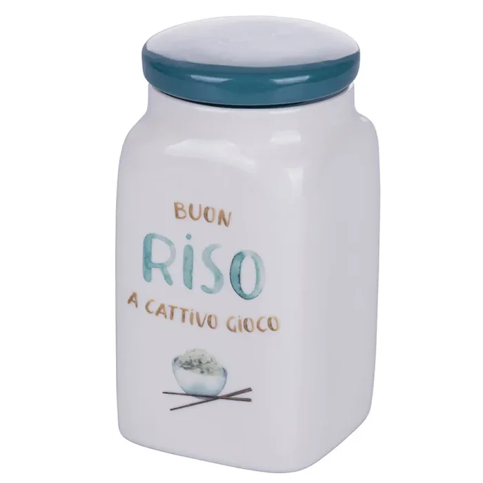 Barattolo Riso 9,5×9,5×18 cm in New Bone China VdE Tivoli 1996 Le Travisate Bianco - immagine 2