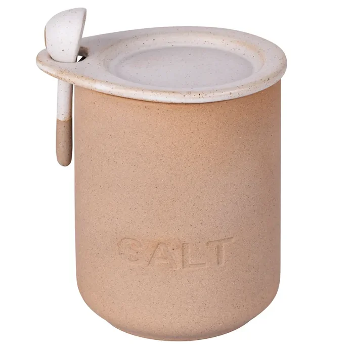 Barattolo Sale con Cucchiaino Ø10×15 cm 900 ml in Ceramica VdE Tivoli 1996 Pompei Online