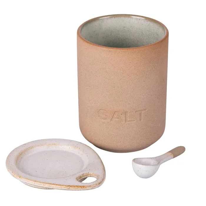 Barattolo Sale con Cucchiaino Ø10×15 cm 900 ml in Ceramica VdE Tivoli 1996 Pompei Online - immagine 3