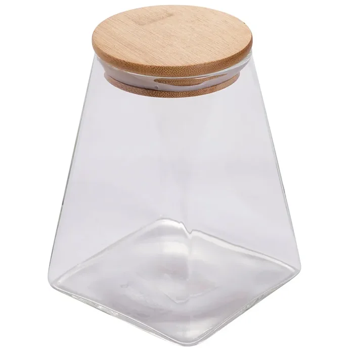 Barattolo Triangolare 10,5×10,5×15,3 cm 900 ml in Vetro Borosilicato VdE Tivoli 1996 Love