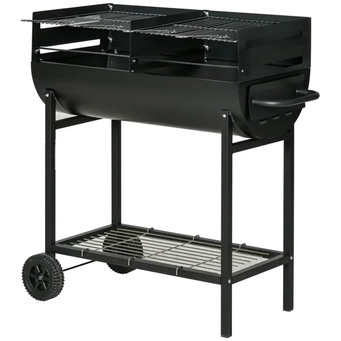 Barbecue a Carbone Carbonella in Acciaio 90x45x96 cm Rush Nero
