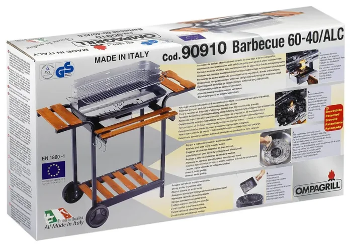 Barbecue a Carbone Carbonella in Acciaio Ompagrill 60-40/Alc - immagine 2