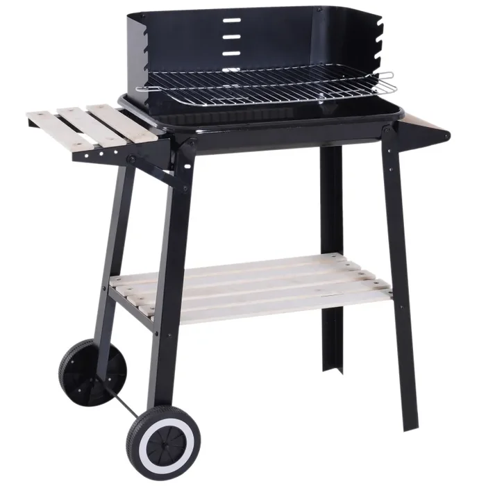 Barbecue a Carbone Carbonella Picnic Altezza Regolabile Nero 87x45x83 cm