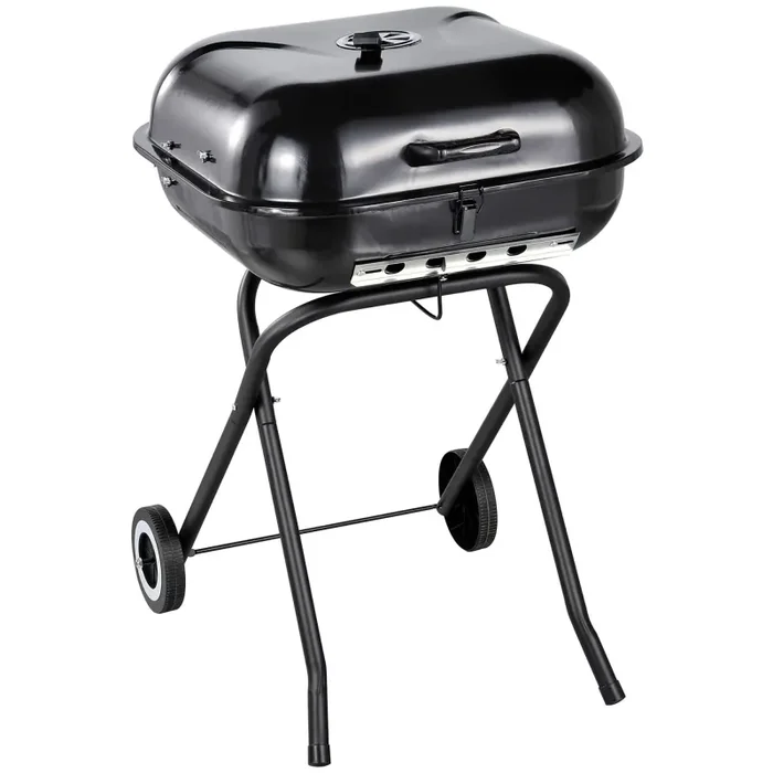 Barbecue a Carbone Carbonella Portatile con 2 Ruote 57x70x86 cm TravelF Moda