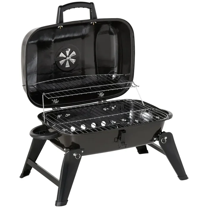 Barbecue a Carbone Carbonella Portatile Pieghevole in Ferro Nero