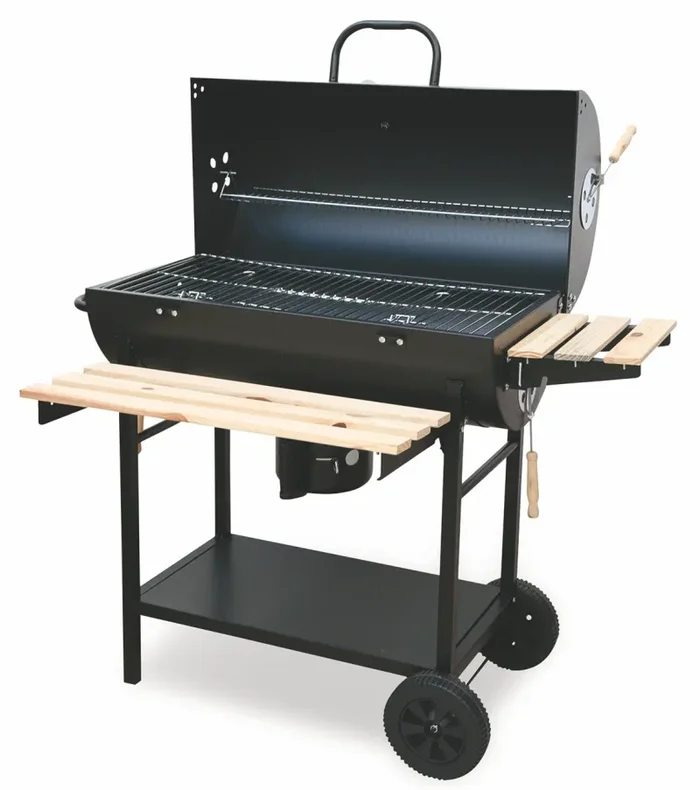 Barbecue a Carbone Carbonella Rettangolare 108x70x100 cm Soriani Sun-Day Nero