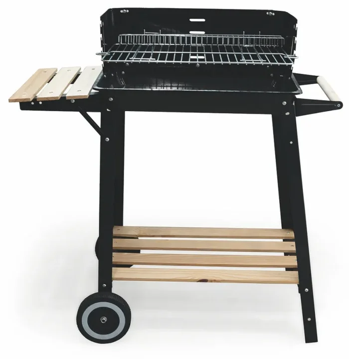 Barbecue a Carbone Carbonella Rettangolare con Ruote Soriani Sun-day Nero Vendita calda - immagine 2