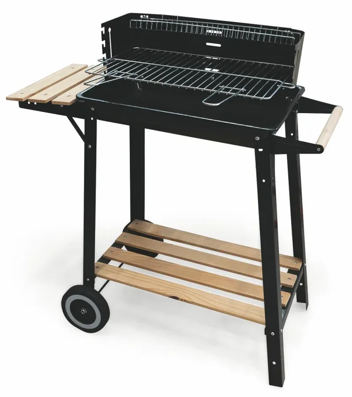 Barbecue a Carbone Carbonella Rettangolare con Ruote Soriani Sun-day Nero Vendita calda - immagine 3