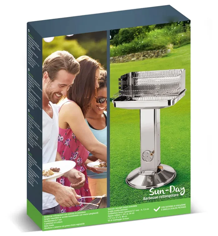 Barbecue a Carbone con Griglia 54x34cm in Acciaio Soriani Sun-Day - immagine 3