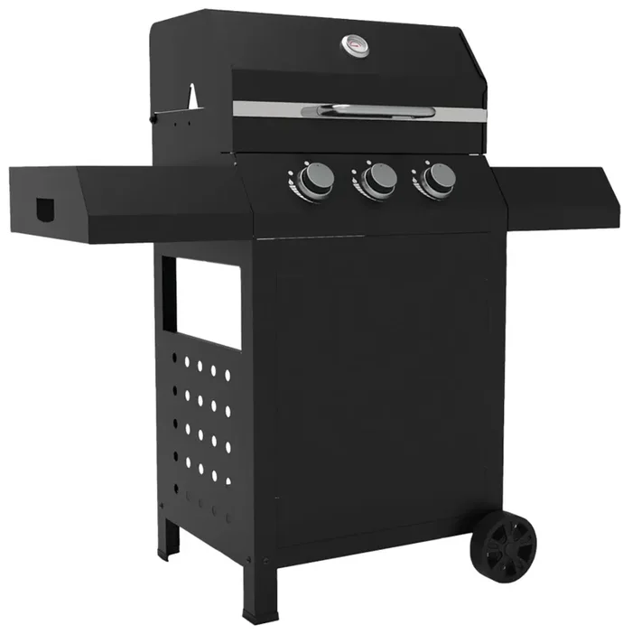 Barbecue a Gas 1235,5×57,5×123 cm 3 Fuochi in Acciaio Cazorla Nero - immagine 2