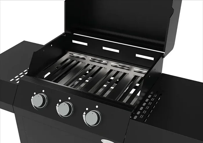 Barbecue a Gas 1235,5×57,5×123 cm 3 Fuochi in Acciaio Cazorla Nero - immagine 3