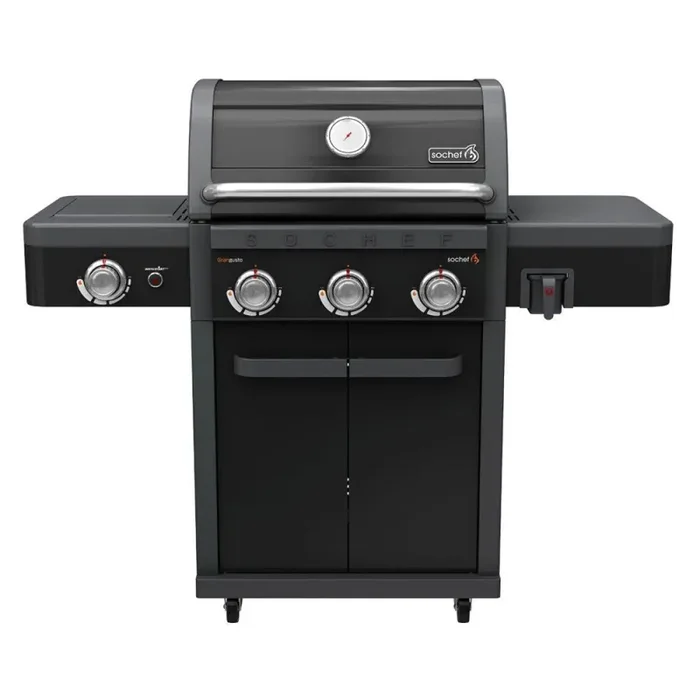 Barbecue a Gas GPL 3 Fuochi 15kW con Fornello Laterale Sochef Grangusto Moda
