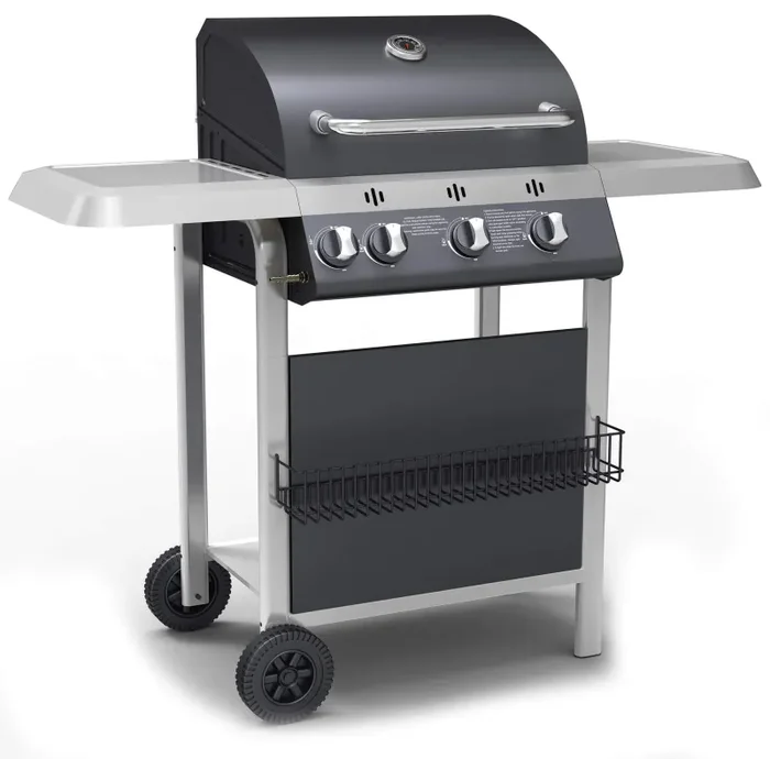 Barbecue a Gas GPL 3 Fuochi in Acciaio Bauer Nero