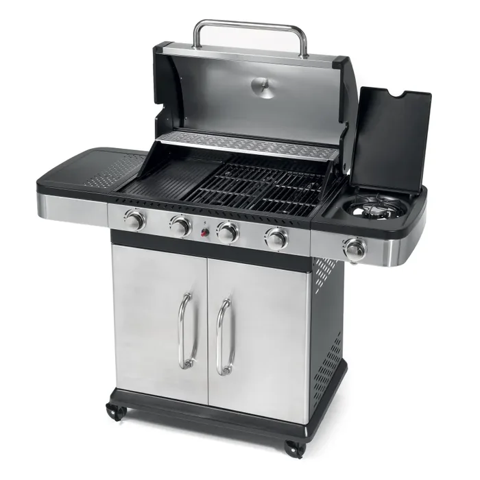Barbecue a Gas GPL 4 Fuochi + 1 Fornello Laterale Ompagrill Indianapolis 5 In saldo - immagine 2