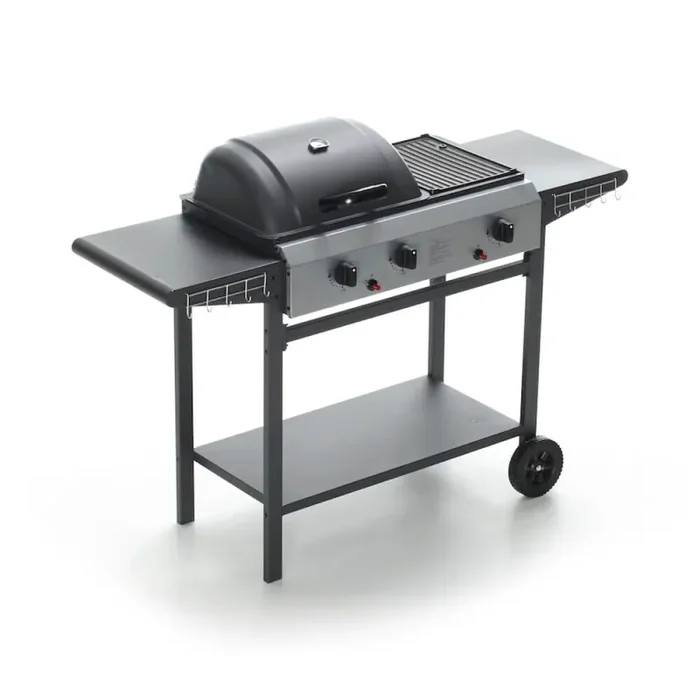 Barbecue a Gas Sistema Pietra Lavica e Ghisa con 3 Bruciatori e Termometro Taddei 3F Saldi