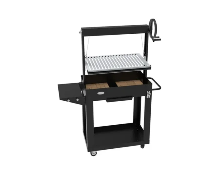 Barbecue a Legna e Carbone 80×46,5×21 cm BBQ Argentino in Acciaio Santa Maria Nero - immagine 2