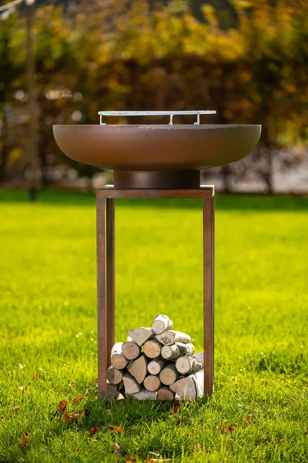Barbecue a Legna Ø75×97 cm Ara in Acciaio Effetto Ruggine Saldi - immagine 2
