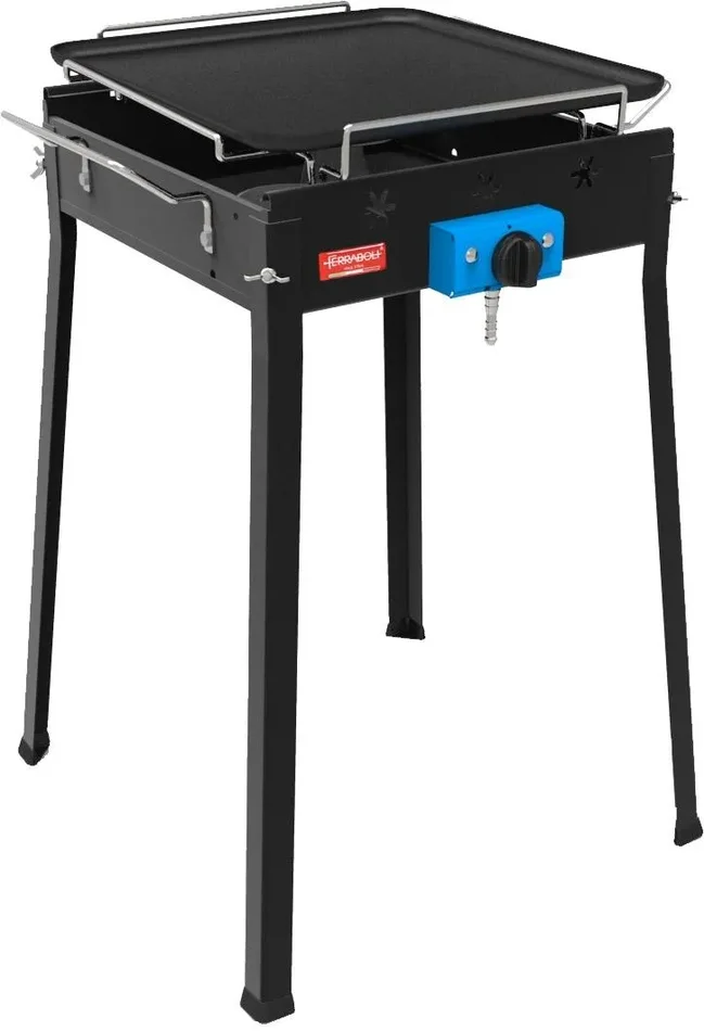 Barbecue Fornello a Gas con Piastra Plancha in Acciaio Ferraboli Mono Saldi