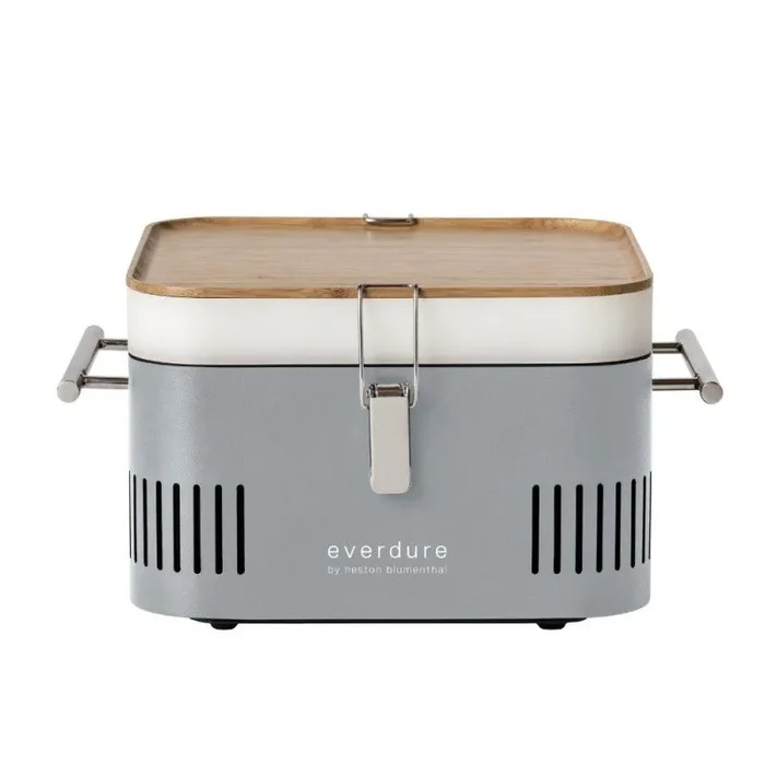 Barbecue Portatile a Carbone Carbonella 42,5×34,7x 23 cm in Metallo Cube Pietra