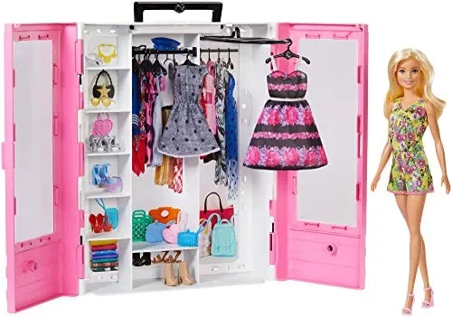 Barbie- Armadio Fashionistas Rosa con Accessori, Bambola Inclusa, Giocattolo… - immagine 2