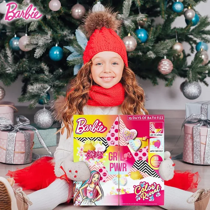 Barbie Calendario dell’Avvento, Calendario Avvento con Bombe da Bagno, 25 Accessori Barbie Originali Online - immagine 2