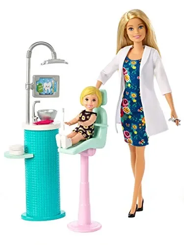 Barbie- Carriere Dentista Playset con Due Bambole, Sedia Operatoria e… - immagine 3