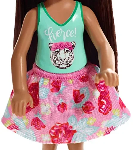 Barbie Chelsea e i Suoi Amici Bambola Brunette con Maglietta Stampa Tigre,… - immagine 3
