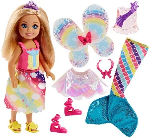 Barbie Chelsea Moda da Favola con Una Bambolina e 3 Look Multicolore