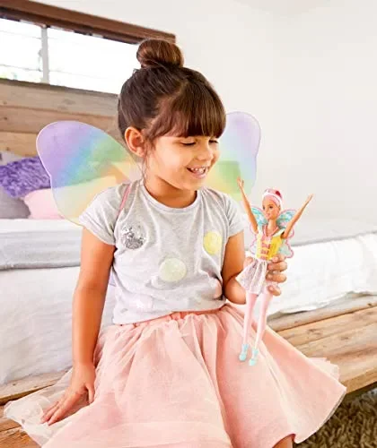 Barbie Dreamtopia Bambola Tema Caramelle Colorate con Capelli e Ali Rosa,… - immagine 2